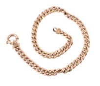 A curb link necklace, stamped 375, Italy, 43.5cm long, 42g