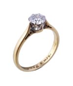A single stone diamond ring, the brilliant cut diamond, estimated to weigh 0.70 carats, in a claw