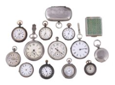 A silver open face fob watch, no. 175118, import mark for London 1910, cylinder movement, three