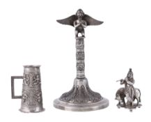 A group of three Indian and Burmese silver objects, mostly late 19th century; comprising: a