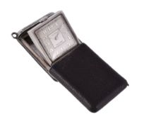 Rotary, a silver and leather mounted purse watch, no. 529429, import mark for Glasgow 1931, Swiss