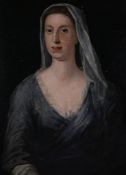 British School (19th century) - A portrait of a lady Oil on canvas 76 x 64cm (30 x 25 1/4in.)