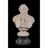 A Copeland Parian bust of Sir Titus Salt (1803-76), after John Adams Acton , circa 1880, on a socle