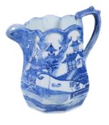 An unusual Chinese export blue and white jug , Qing Dynasty, circa 1835-45, after an English