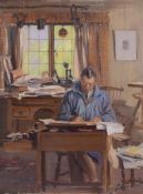 δ Eileen Soper (British 1905-1990) - George Soper at his desk Oil on canvas Signed lower right 61 x