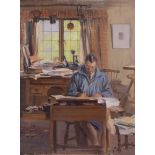 δ Eileen Soper (British 1905-1990) - George Soper at his desk Oil on canvas Signed lower right 61 x