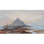 Thomas Hart (British d.1886) - St. Michael's Mount Watercolour Signed and dated 1873 lower right