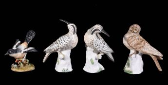 Four various Crown Staffordshire models of birds, 20th century