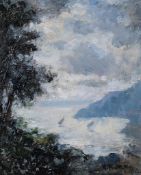 δ Attilio Pratella (Italian 1856-1949) - Capri Oil on board Signed and inscribed lower right 18.5 x