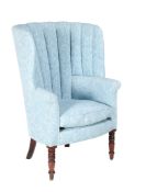 A William IV mahogany and upholstered barrel back armchair , circa 1835