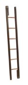 A brass and studded leather metamorphic pole ladder in Victorian style , 20th century, 205cm high (