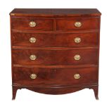 A George III mahogany and line inlaid chest of drawers , circa 1790, 107cm high, 106cm wide, 53cm