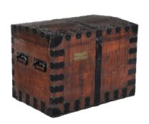 An oak and metal bound silver chest , the interior of the lockplate signed R & S GARRARD & CO, 25