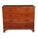 A George III mahogany chest of drawers, early 19th century, of large proportion, 102cm high, 123cm