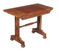 A George IV mahogany games table, circa 1825, attributed to Gillows, the rectangular top