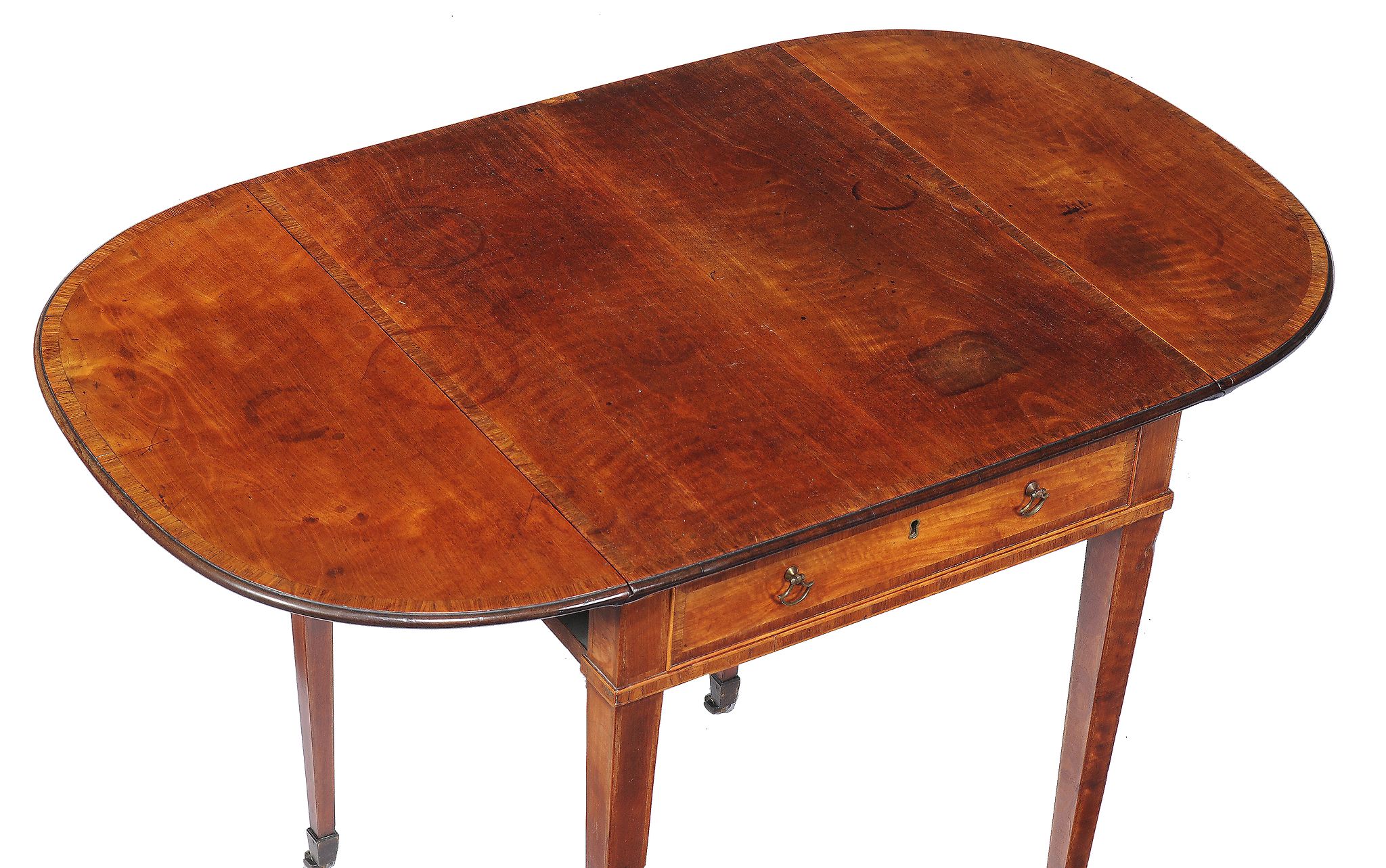A George III satinwood and Kingwood crossbanded Pembroke table , 72cm high, 100cm wide (extended), - Image 2 of 2