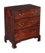 A George II mahogany bachelor's chest, circa 1750, the caddy moulded top above three long drawers