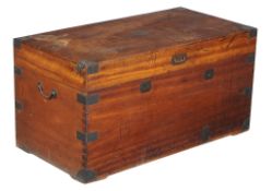 A mahogany and camphor lined chest, mid-19th century, 52cm high, 102cm wide, 52cm deep