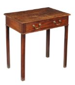 A George III mahogany side table , circa 1780, with a single frieze drawer, 75cm high, 71cm wide,