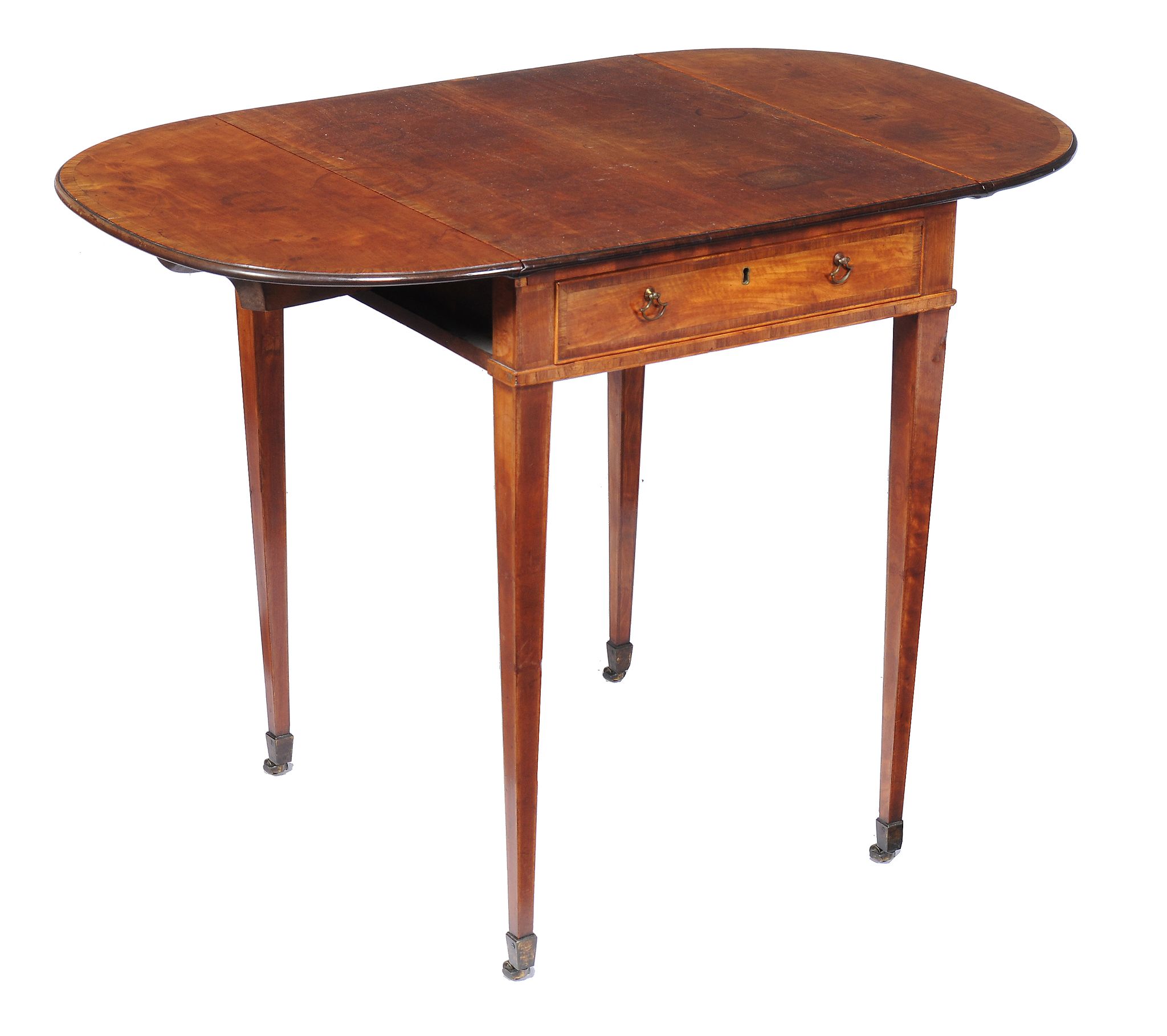 A George III satinwood and Kingwood crossbanded Pembroke table , 72cm high, 100cm wide (extended),