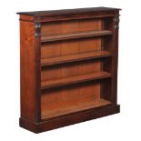 A William IV mahogany bookcase, circa 1835, with three adjustable shelves, on a later plinth, 128cm