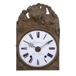 A French Comtoise wall clock, with eight-day vertical pillar bell striking movement and 9.5 inch