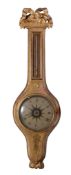 A French giltwood cased wall timepiece , 19th century, almost certainly a wheel barometer case