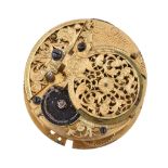 A fine and rare Queen Anne verge pocket watch movement Daniel Quare, London, number 3749, circa