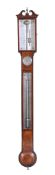 Ω A George III mahogany mercury stick barometer with hygrometer Wisker, York, circa 1800 The