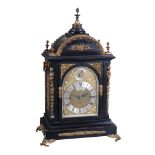 A late Victorian brass mounted quarter chiming bracket clock Thwaites and Reed, London, late 19th