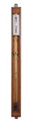 A Victorian brass Kew Pattern marine mercury stick barometer configured for use on land Adie and