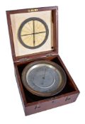 A very rare mahogany cased aneroid barocyclonometer or 'Typhoon Barometer' Retailed by Lawrence and