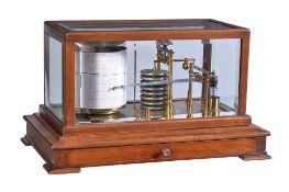 A mahogany cased barograph J. Davis and Son Limited, London and Derby, early 20th century The