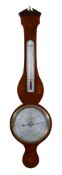 A George III inlaid mahogany mercury wheel barometer G. Broggi, early 19th century With open