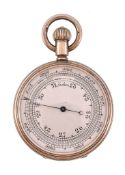 A Victorian silver-gilt cased small aneroid pocket barometer with altimeter scale Moritz