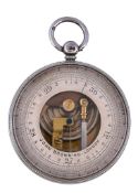 A Victorian silver cased aneroid pocket barometer with altimeter scale John Browning, London, 1871