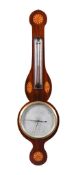 A Regency inlaid mahogany mercury wheel barometer Francis Molton, Norwich, circa 1825 With chevron-