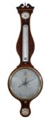 A fine George III inlaid mahogany mercury wheel barometer James Gatty, London, circa 1800 With wide