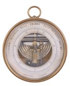 A brass cased Naudet pattern aneroid 'Holosteric' barometer Pertius, Hulot and Naudet, Paris, circa