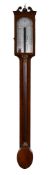 A fine and rare Scottish brass mounted mahogany stick barometer with hygrometer William Dobbie to a