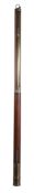 Ω A rare William IV or early Victorian mahogany and brass mercury portable mountain stick barometer