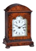 A Victorian mahogany small mantel timepiece Unsigned, mid 19th century The single fusee four pillar