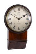 A fine early Victorian mahogany fusee drop-dial wall timepiece Vulliamy, London, supplied for the