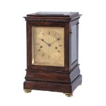 Ω An Victorian small rosewood four-glass mantel clock with push-button hour repeat Stockall,