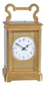 A French gilt brass petite sonnerie striking carriage clock with push-button repeat Unsigned,