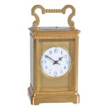 A French gilt brass petite sonnerie striking carriage clock with push-button repeat Unsigned,