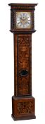A fine William and Mary walnut, olive wood and floral marquetry longcase clock of month duration