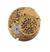 A fine and rare Queen Anne verge pocket watch movement Thomas Tompion and George Graham, London,