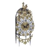 A rare French Louis XV provincial iron framed rack-striking lantern clock The bell signed for Jean