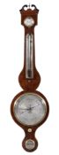 A Regency mahogany mercury wheel barometer Joseph Lafrancho, Ludlow, early 19th century With open